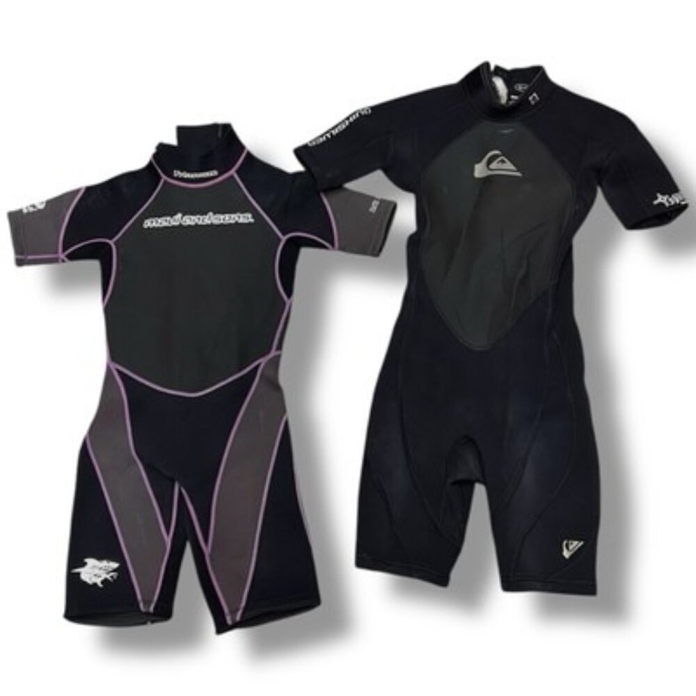 Two Kids Wet Suits Maui And Sons + Quicksilver. Fits 55”-59” height